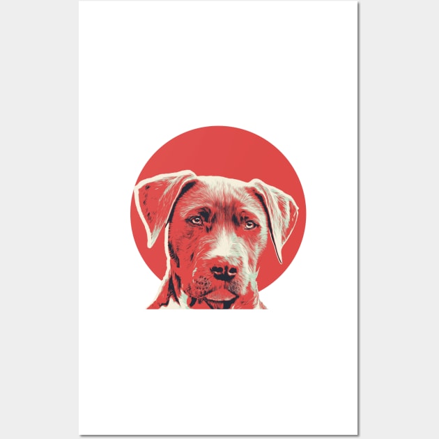 Illustration Pitbull Wall Art by boholoc0